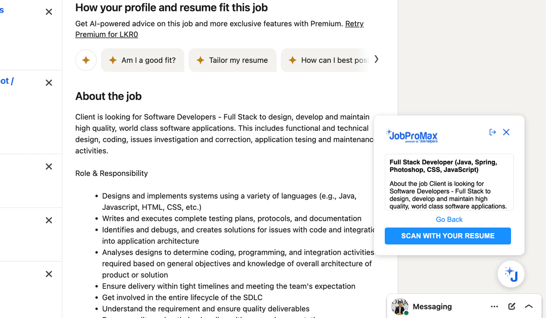 Project thumbnail for Chrome Extension for Job Insights